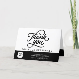 Cartão De Agradecimento Logotipo Personalizado Moderno de Referência de Ne