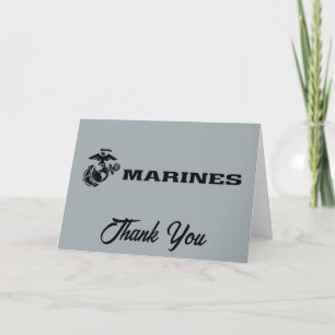 Cartão De Agradecimento Logotipo preto empilhado do USMC
