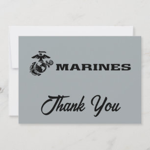 Cartão De Agradecimento Logotipo preto empilhado do USMC