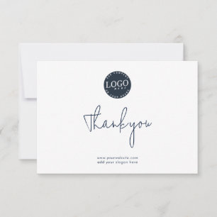 Cartão De Agradecimento Logotipo Simples de Negócios e Clientes de Site
