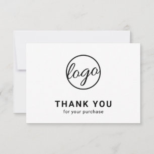 Cartão De Agradecimento Logotipo simples preto e branco