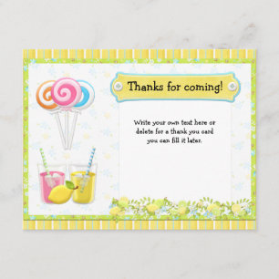Cartão De Agradecimento Lollypops e obrigado da festa de aniversário da