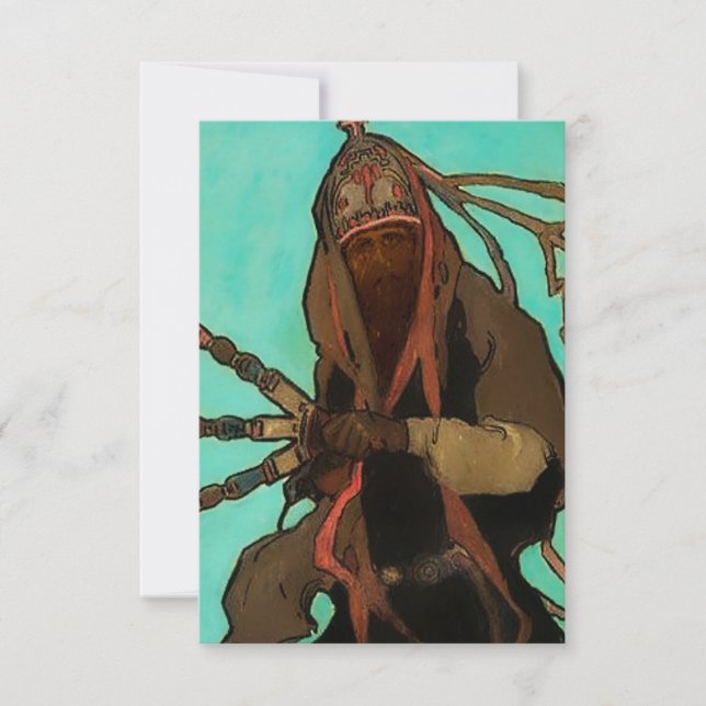 Cartão De Agradecimento "Los Matachines" Arte Ocidental de Gerald Cassidy (Frente)