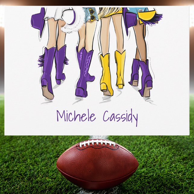 Cartão De Agradecimento Louisiana Damas Fashion Cowboy Boot Purple Yellow (Criador carregado)