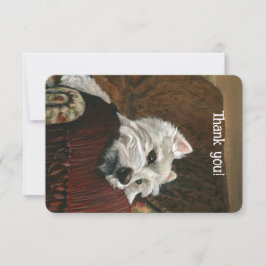 Cartão De Agradecimento Lounging Westie em Sofa