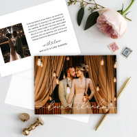 Love and Thanks Modern Personalized Wedding Photo