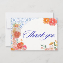 Cartão De Agradecimento Love at first spritz orange bridal shower