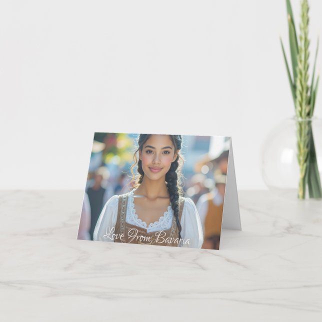 Cartão De Agradecimento LOVE FROM BAVARIA - Beautiful Bavarian Girl (Frente)