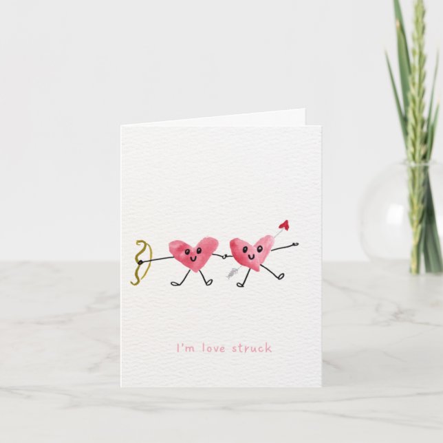 Cartão De Agradecimento Love Struck Valentine's Day Card (Frente)