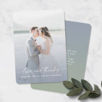 Love & Thanks Dusty Blue Wedding Photo Overlay