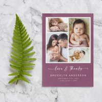 Love & Thanks | Modern Four Photo New Baby 