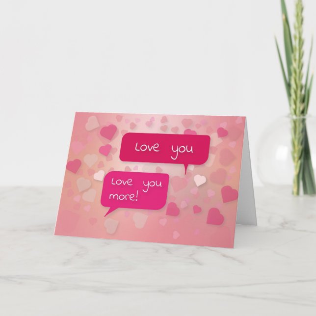 CARTÃO DE AGRADECIMENTO LOVE YOU MORE, LOVE CARD (Frente)