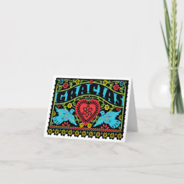 Cartão De Agradecimento Lovebirds Papel Picado Note Card