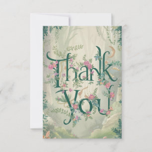 Cartão De Agradecimento Lovely Boho Woods Woodland