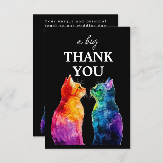 Cartão De Agradecimento Lovely 🌈  Purrfectly Yours: Purrfectly  (Frente/Verso)