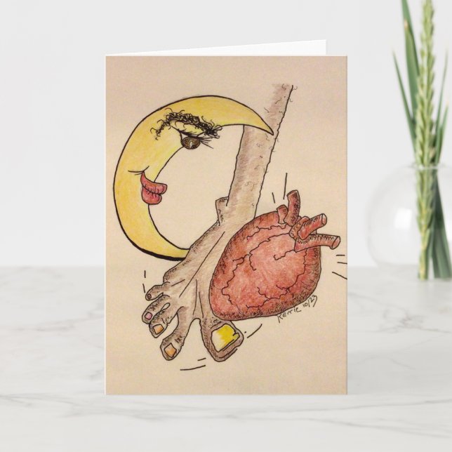 Cartão De Agradecimento Lua brilhando no meu coração (Frente)