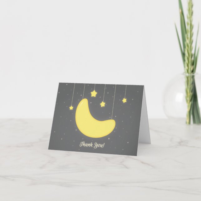 Cartão de Agradecimento Lua e Estrelas (Frente)