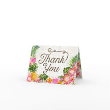 Cartão de Agradecimento Luau Havaiano Rústico de P