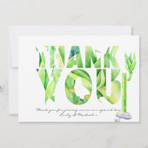 Cartão De Agradecimento Lucky Bamboo OBRIGADO VOCÊ A Aquarela Verde