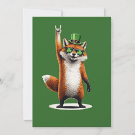 Cartão De Agradecimento Lucky Fox Shamrock Sunglasses St Patrick's day