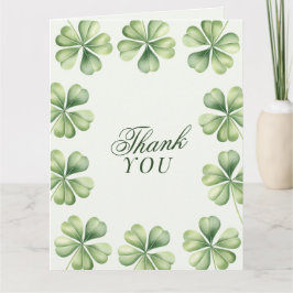 Cartão De Agradecimento Lucky in Love Bridal Shower Green Shamrock 