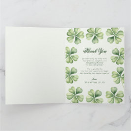 Cartão De Agradecimento Lucky in Love Bridal Shower Green Shamrock 
