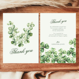 Cartão De Agradecimento Lucky in Love Bridal Shower Green Shamrock 