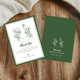 Cartão De Agradecimento Lucky in Love Shamrock Horseshoe Bridal Shower