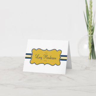 Cartão De Agradecimento Lucy Note Card - Blue and Gold