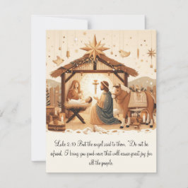 Cartão De Agradecimento Luke 2 Manger Scene Flat Card (Escreva o seu)