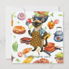 Cartão De Agradecimento Lunch Lady is serving food