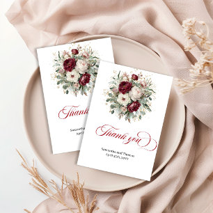 Cartão De Agradecimento Luxo Marrom Floral Eucalipto Dourado Obrigado