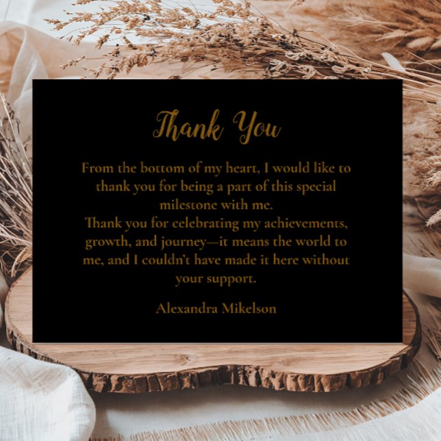 Cartão De Agradecimento Luxury Black Gold 50 & Fabulous Birthday (Criador carregado)