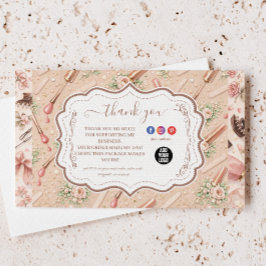 Cartão De Agradecimento Luxury Floral Nail Artist Business