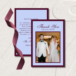 Cartão De Agradecimento Luxury Periwinkle and Plum Flat Thank You Card