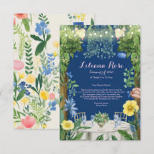 Luzes Bruxuleantes Jardim Floral Azul Chá de Noiva