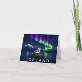 Cartão de Agradecimento Luzes do Norte Iceland Bun
