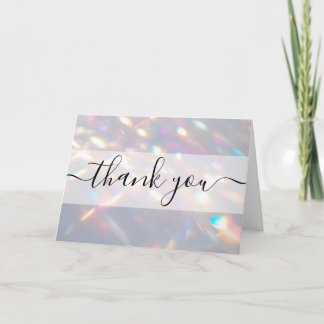Cartão De Agradecimento Luzes Iridescentes Personalizadas Obrigado