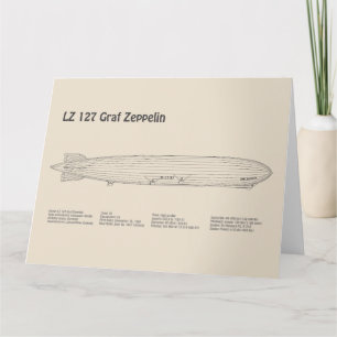 Cartão De Agradecimento LZ 127 Graf Zeppelin - Planos de Impressão Ambient