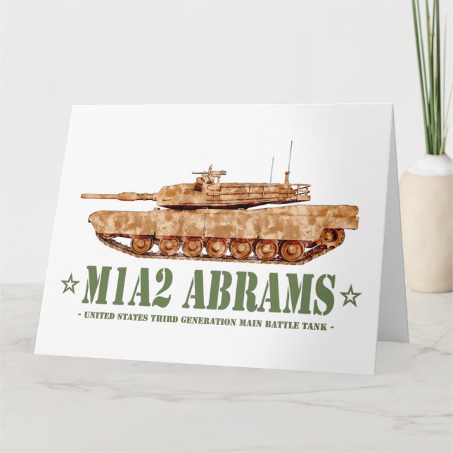 Cartão De Agradecimento M1A2 Abrams US MBT Tank Desert Storm Veteran (Frente)