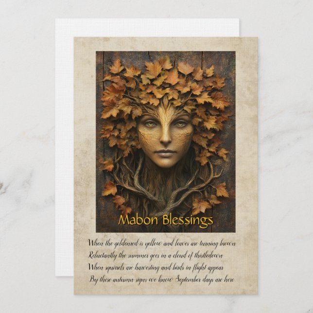 Cartão De Agradecimento Mabon Autumn Equinox Greeting Card (Frente/Verso)