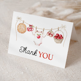 Cartão De Agradecimento Maçã do nosso Chá de fraldas de Colheita do Orquíd