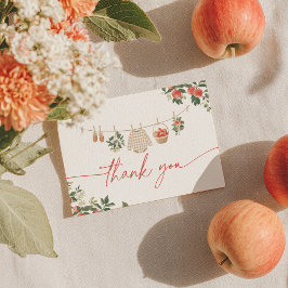 Cartão De Agradecimento Maçã do nosso Chá de fraldas de queda de olhos