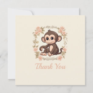 Cartão De Agradecimento Macaco charmoso