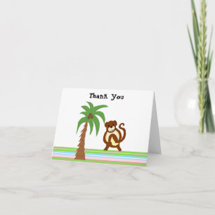 Cartão De Agradecimento Macaco e Palmeira Obrigado