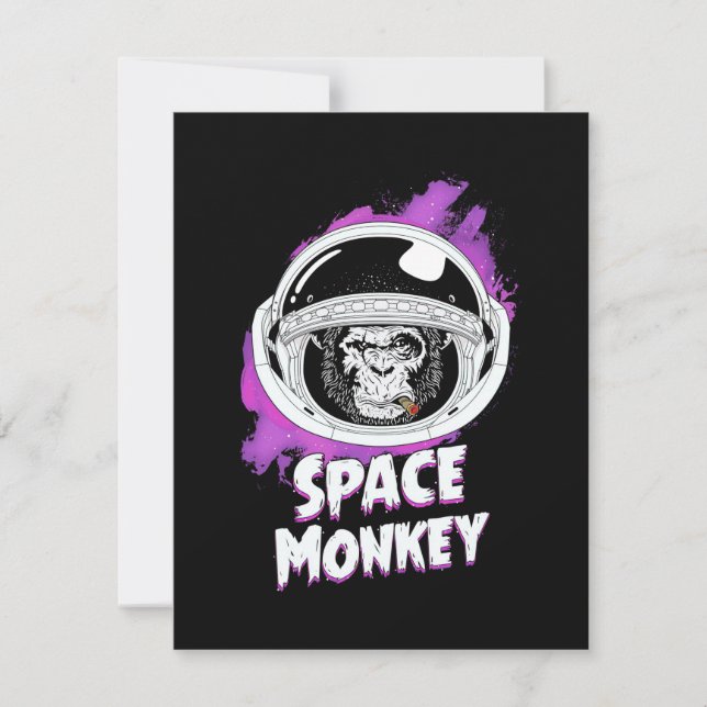 Cartão De Agradecimento Macaco espacial macaco (Frente)