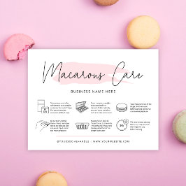 Cartão De Agradecimento Macarons Care Guide Bakery Instruções Femininas