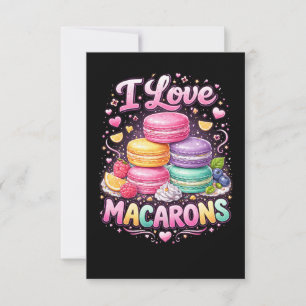 Cartão De Agradecimento Macarons de Amor Doce