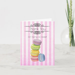 Cartão De Agradecimento Macarons Pastelaria Francesa Aquarela Obrigado