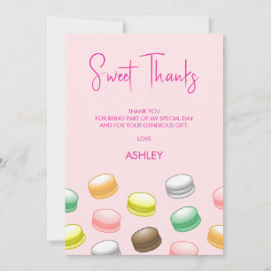 Cartão De Agradecimento Macarons Sweet 16